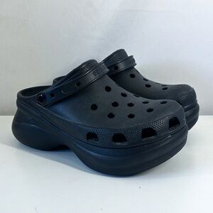 Crocs Women’s Black Classic Bae Platform Clogs Comfort Shoe Sandal Size 9